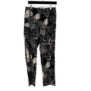 Missing Polynesia Black White Tropical Print Pants M/L Lightweight Resort Beach